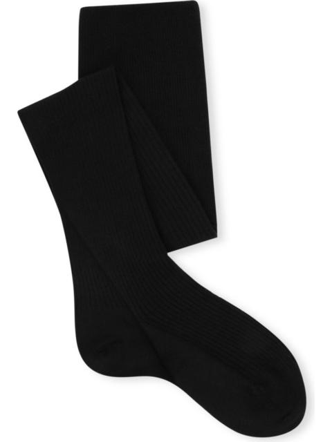 Ribbed knee-high wool-blend socks