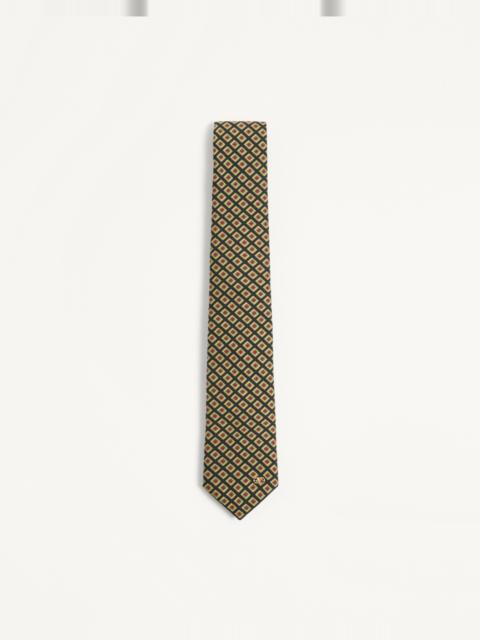 VALENTIE JACQUARD COTTON TIE WITH CHAMBER PATTERN AND VLOGO SIGNATURE DETAIL