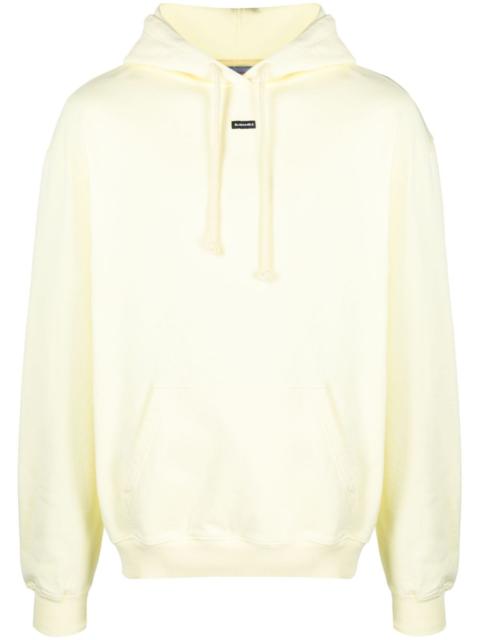 logo-print cotton hoodie