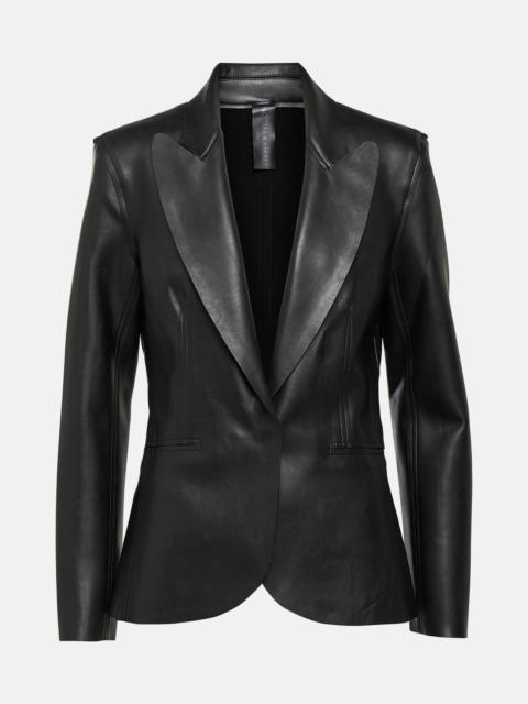 Faux leather blazer