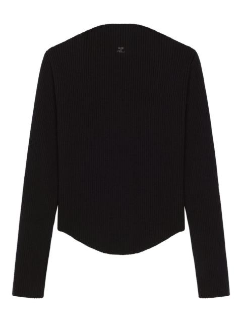 slash-neck sweater