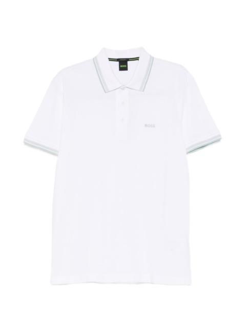 striped-collar polo shirt