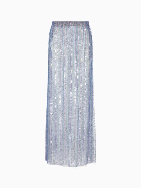 Long skirt with all-over embroidery