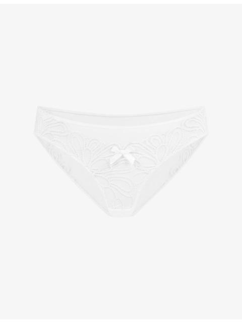 Nelle Embroidered Mesh Briefs