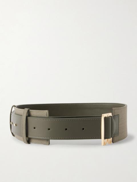 Leather And Twill Waist Belt