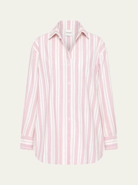 Lena Striped Button-Front Shirt