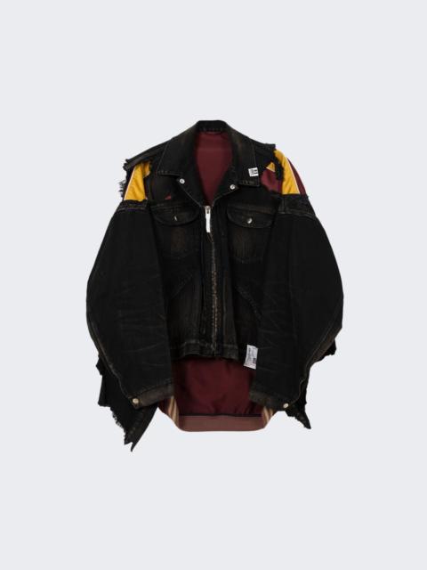 Double Layered Denim Jacket Black