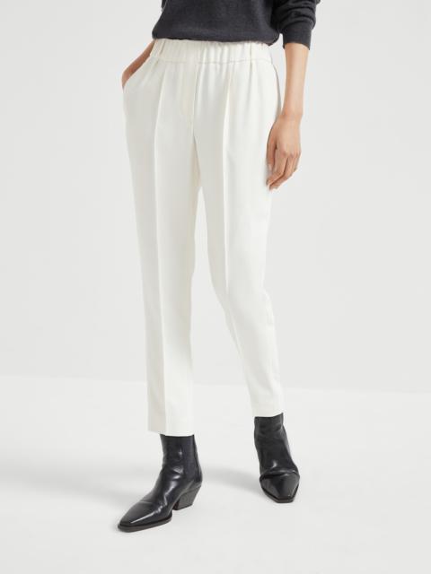 Silk and acetate crêpe cady tailored jogger trousers