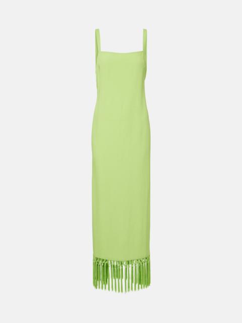 Palermo fringed crêpe maxi dress