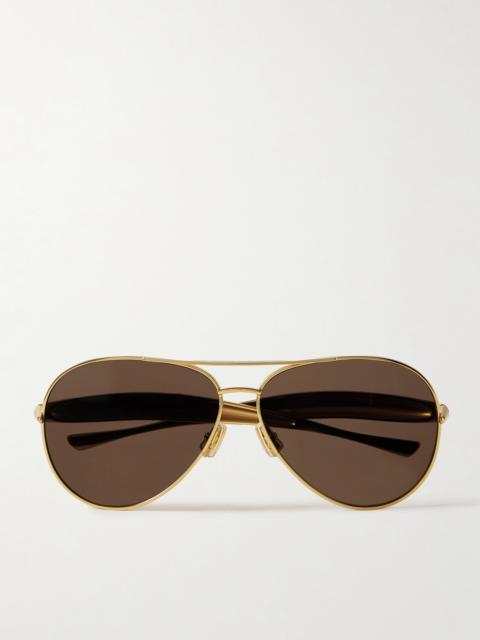 Sardine Aviator-style Gold-tone Sunglasses