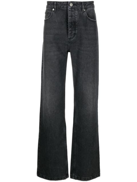 mid-rise straight-leg jeans