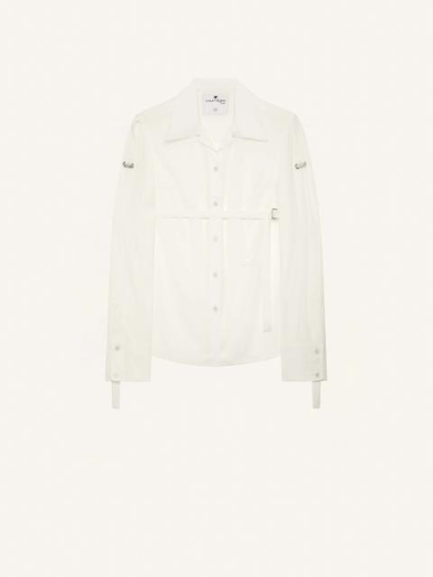 MIXED SILK FLUID STRAP SHIRT