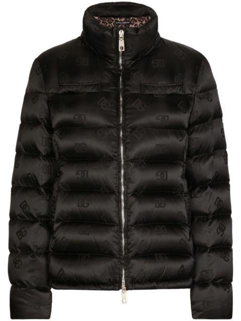 monogram-jacquard puffer jacket