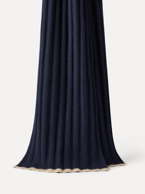 Cashmere rib knit scarf