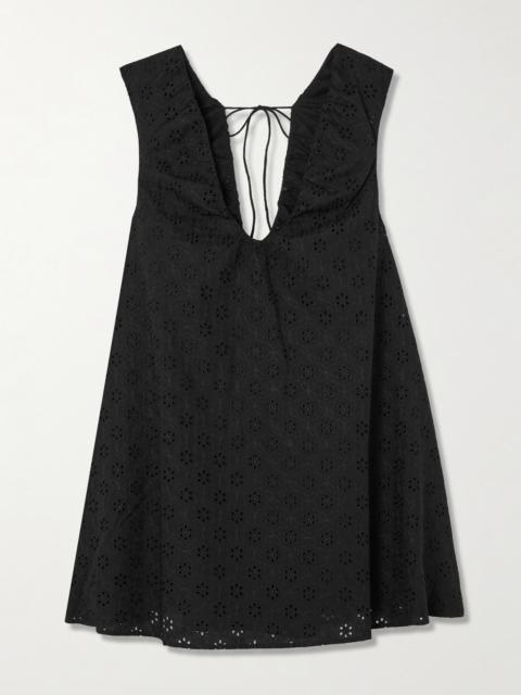 Juana Tie-detailed Broderie Anglaise Mini Dress