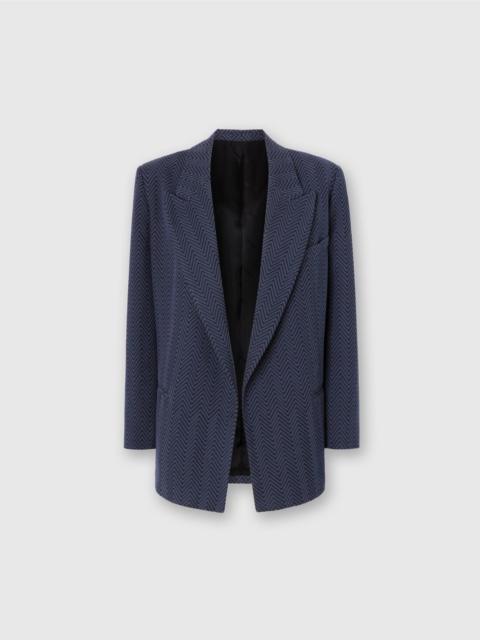 Single-Breasted Blazer with Zigzag Pattern