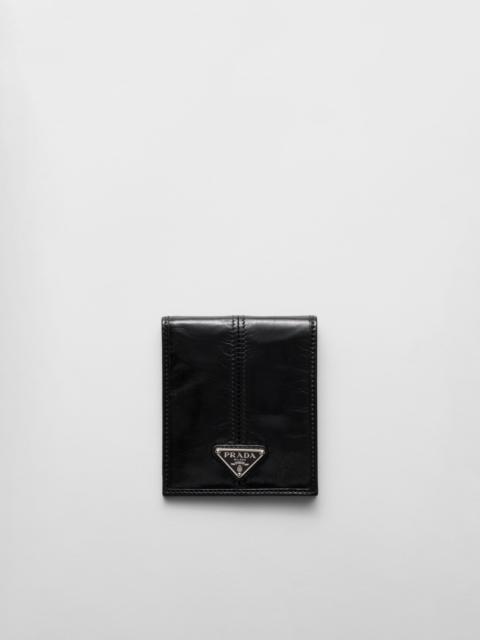 Re-Nylon and leather wallet