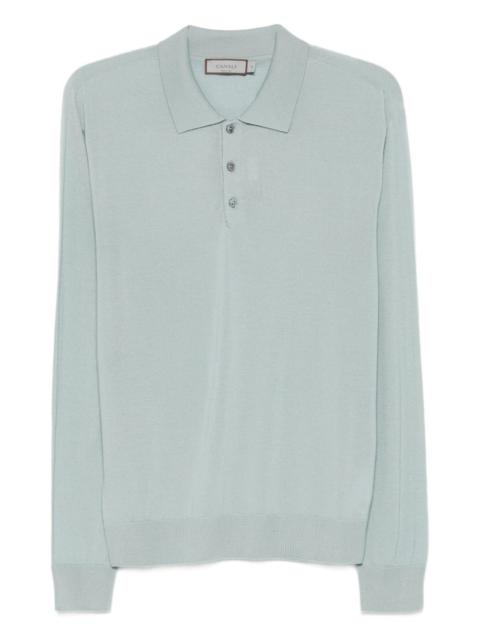 buttoned long-sleeve polo shirt