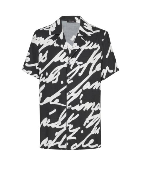 Twill pyjama shirt with "Love Letter" print