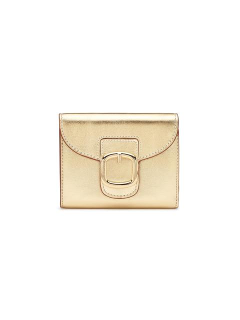 Gold laminated leather wallet with coin pocket