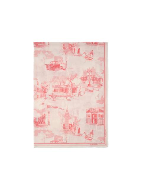 London Landmarks wool silk scarf