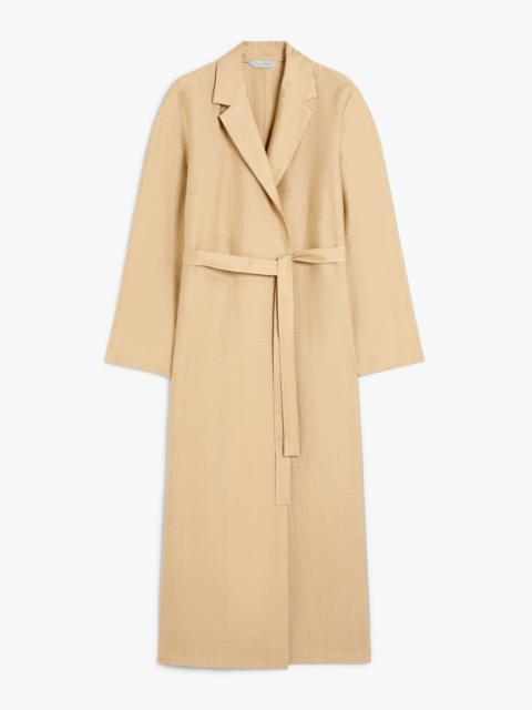 MEANDRO Linen and silk canvas overcoat