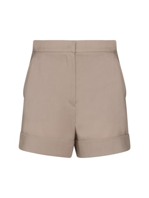 Beige Wool Blend Shorts