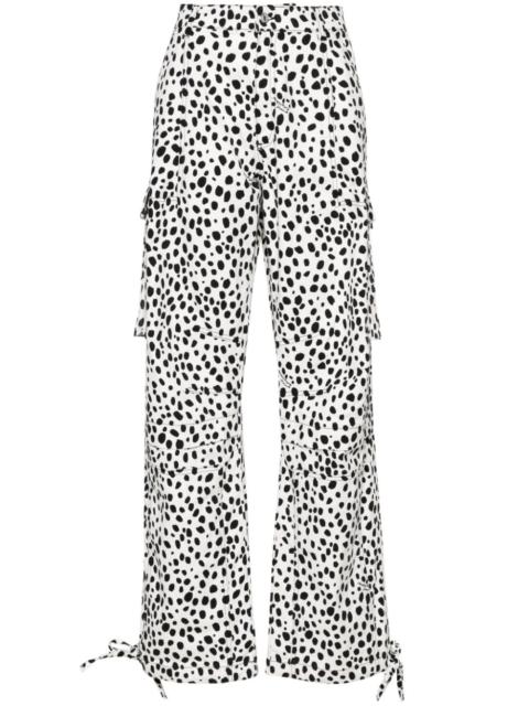spot-print cargo trousers