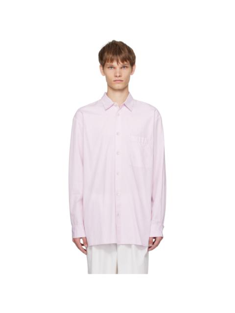 Pink Poplin Long Sleeve Pyjama Shirt