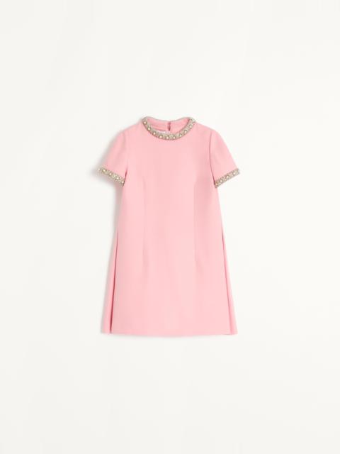 EMBROIDERED CREPE COUTURE SHORT DRESS