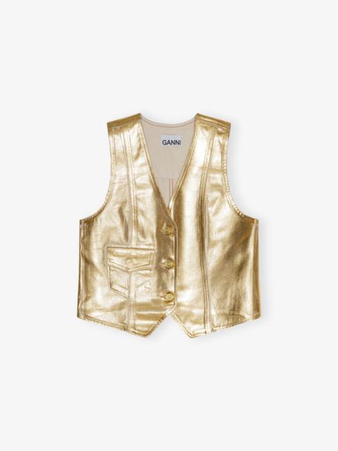 GOLD FOIL DENIM VEST