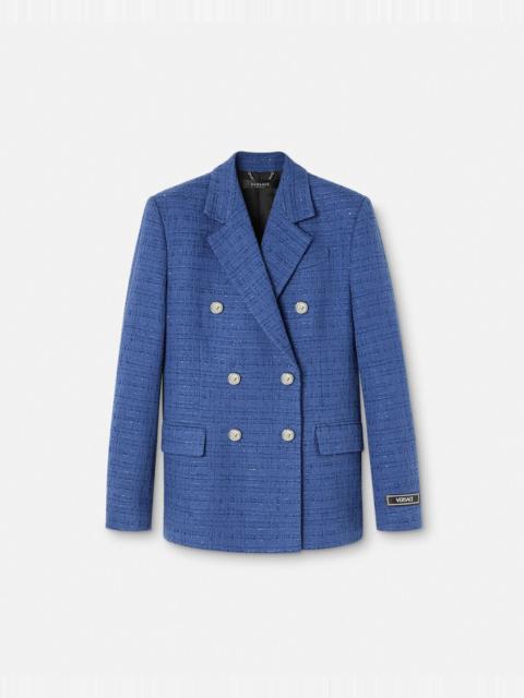 Bouclé Tweed Slim Masculine Blazer