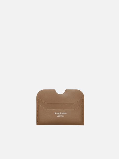 Leather card holder - Camel brown