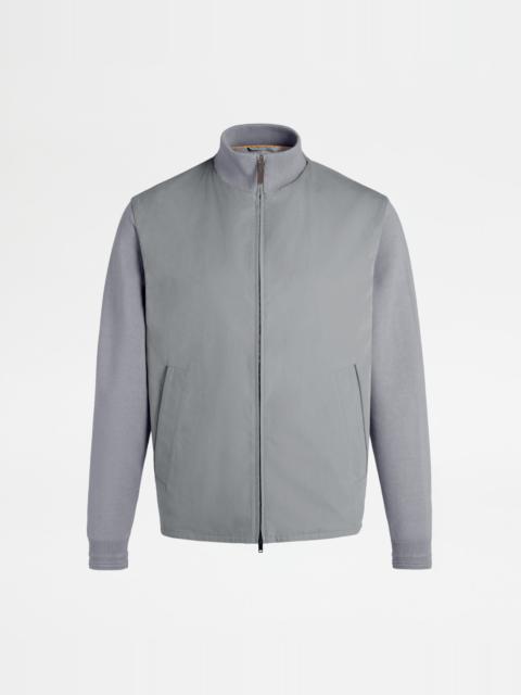 BOMBER JACKET IN TECHNICAL COTTON - GREY