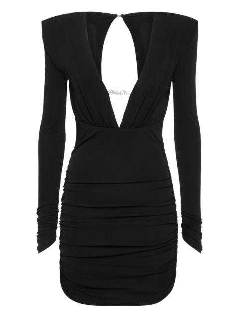 plunging V-neck mini dress