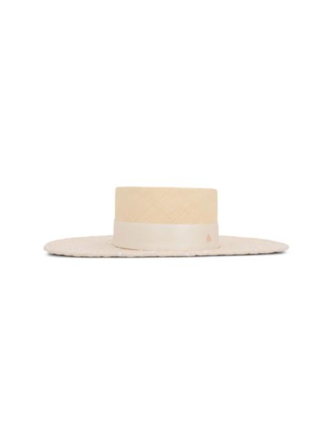 wide-brim canotier hat