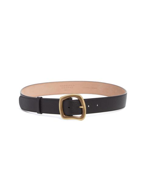 Medium Simone Belt in Black Textured Leather