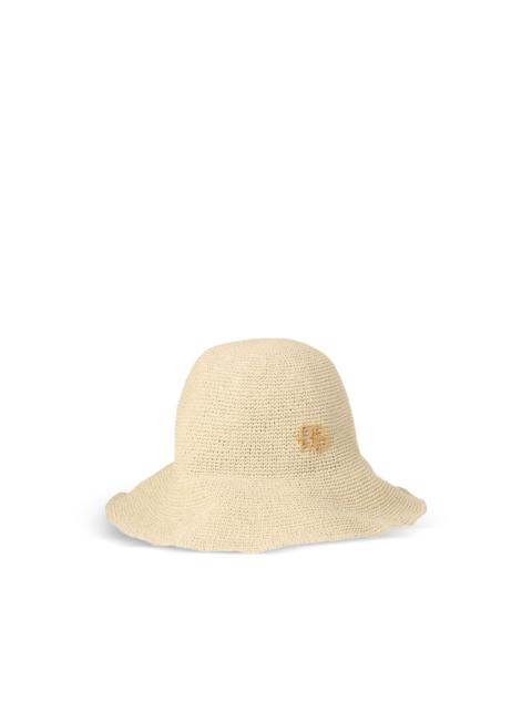 ruffled straw hat