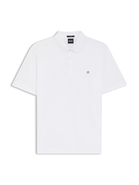 MERCERIZED-COTTON POLO SHIRT WITH DOUBLE MONOGRAM