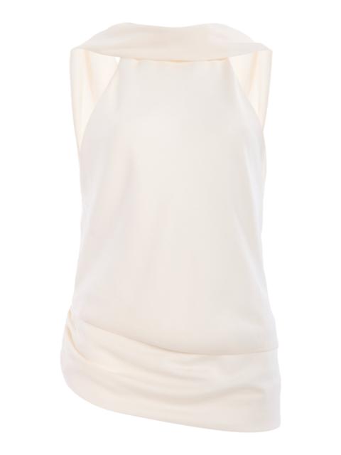 Samira Satin Cape Top ivory