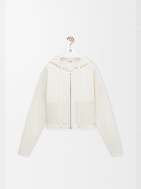 Zip-up hoodie in wool