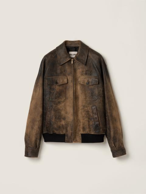 Waxed suede leather jacket