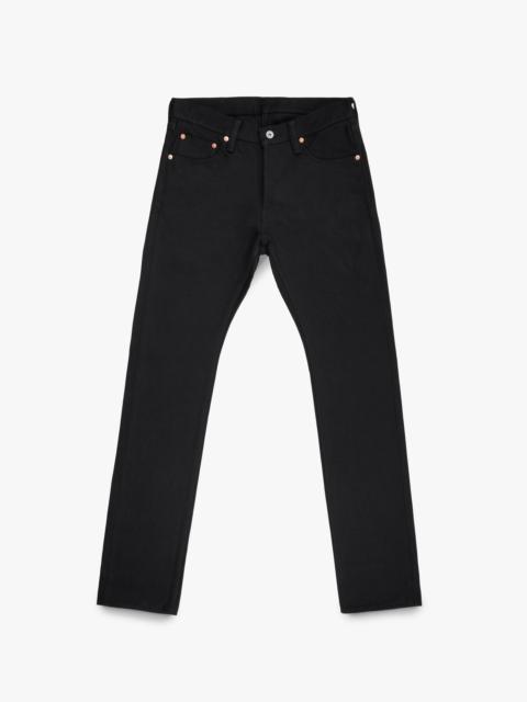 IH-555S-SB 21OZ SELVEDGE DENIM SLIM CUT JEANS - SUPERBLACK NON-FADE