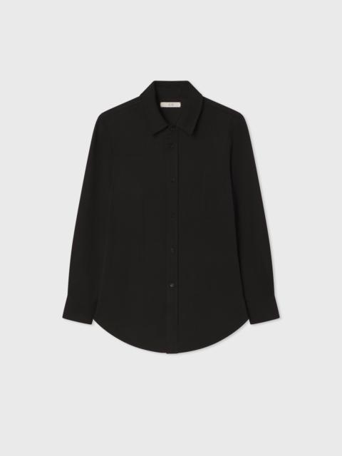 Fitted Collared Shirt in Viscose Twill