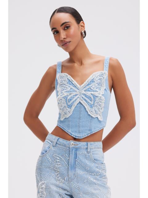 BUTTERFLY DENIM TOP (RUNWAY)