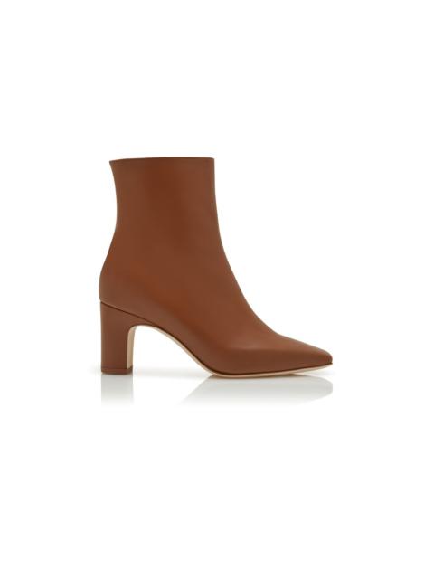 Light Brown Calf Leather Ankle Boots
