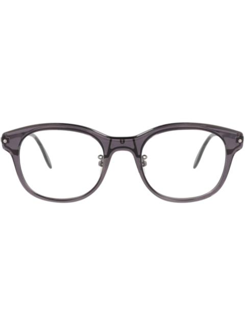 Alexander McQueen Round-Frame Acetate Optical Frames Grey Ruthenium Transparent (AM0266O-30008681-00
