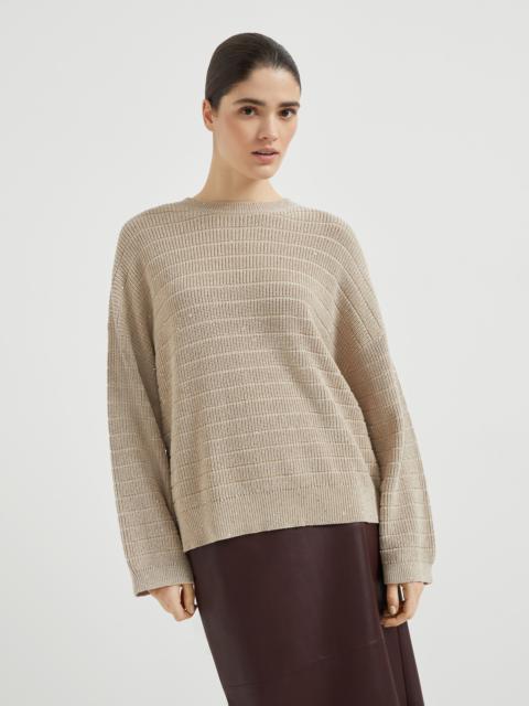 Textured half English rib sweater in cotton Diamond yarn