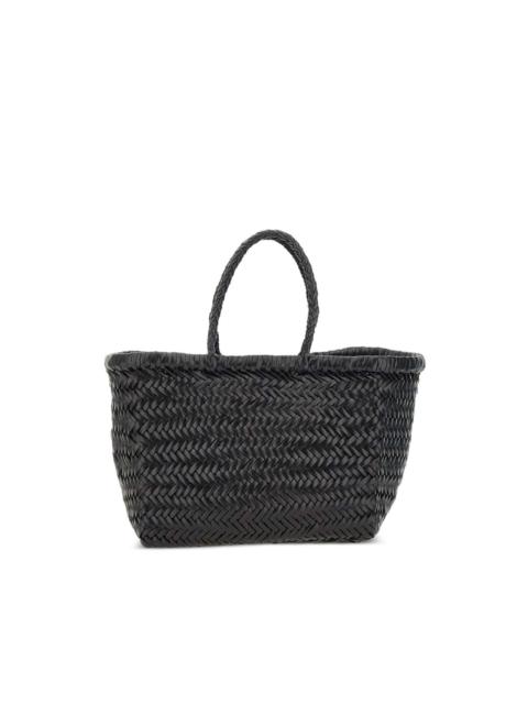 small Triple Jump woven leather tote bag