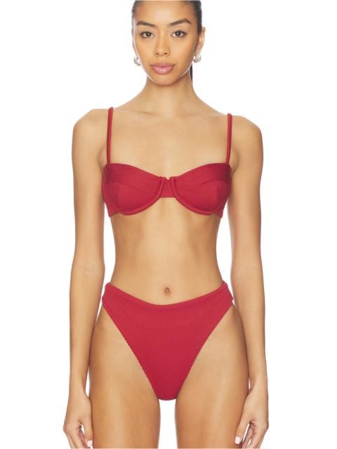 Ribbed Lycra Vintage Bikini Top